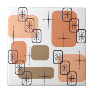 Carreau Mi-siècle Moderne Orange Brown