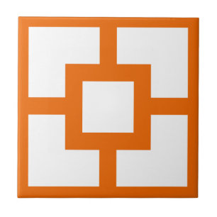 Carreau Mi-siècle Moderne Orange et Blanc Breeze Block