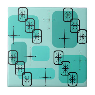 Carreau Mi-siècle moderne Spoutnik Turquoise