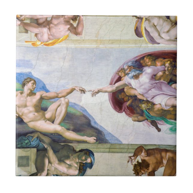 Carreau Michelangelo - Création d'Adam, Chapelle Sixtine (Devant)