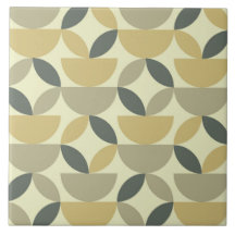 Mid Century Earth tone half Circles and  shapes 