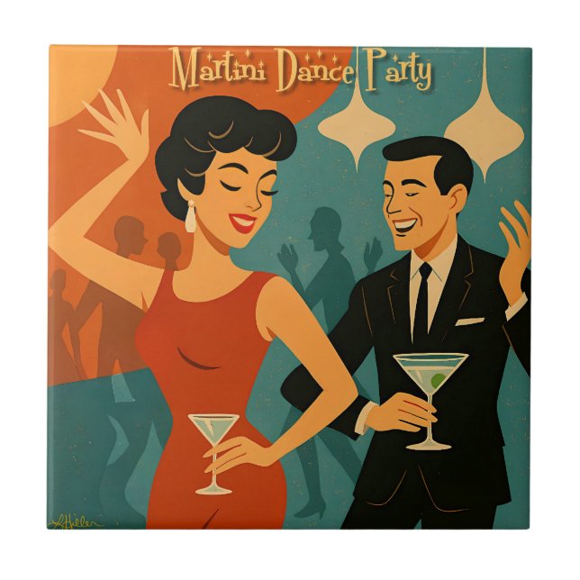 Carreau Mid Century Martini Dance Party (Devant)
