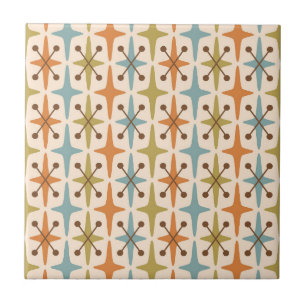 Carreau Mid Century Moderne Starburst Motif Pillowcase