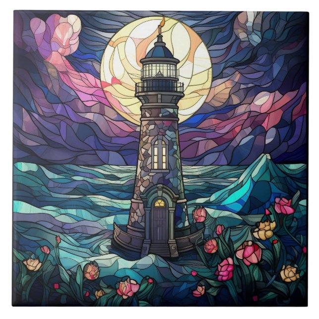 Carreau mignon amoureux du phare de plage (Devant)