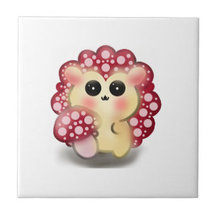Carreau Mignon Champignon Rouge Kawaii Hérisson Toadstool
