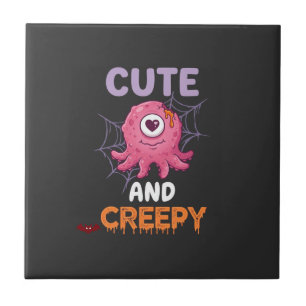 Carreau Mignon Monstre Rose Créatif Halloween Toile d'arai