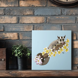 Carreau Mignon Sugar Glider Fleurs Tropicales de Plumeria