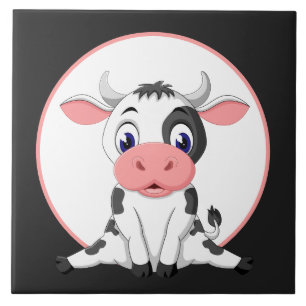 Carreau mignonne Amateurs de vache country céramique carre