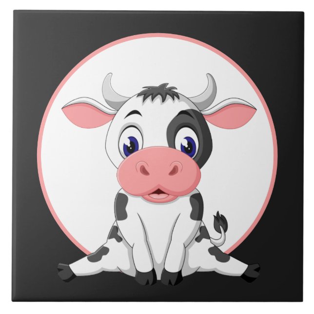 Carreau mignonne Amateurs de vache country céramique carre (Devant)
