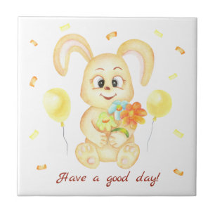 Carreau Mignonne Lapin pour une ambiance positive Poster