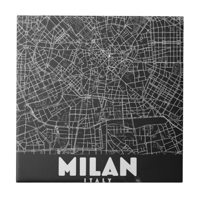 Carreau Milan Italy Retro Map (Devant)