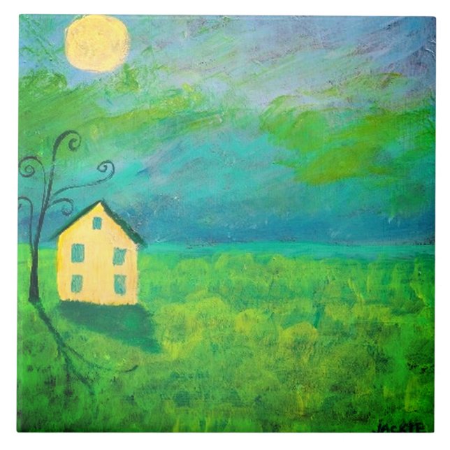 Carreau Milieu de la peinture Abstraite nulle part (Devant)