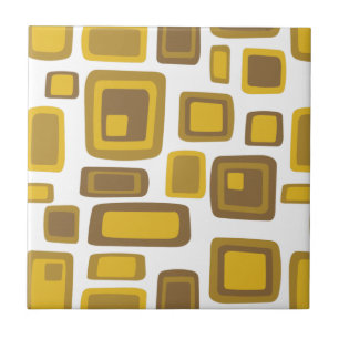 Carreau Milieu du siècle moderne Mustard Gold Carré Brow