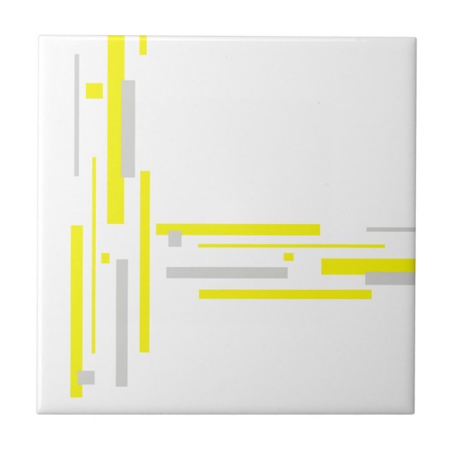 Carreau Minimalisme Art Abstrait gris jaune (Devant)