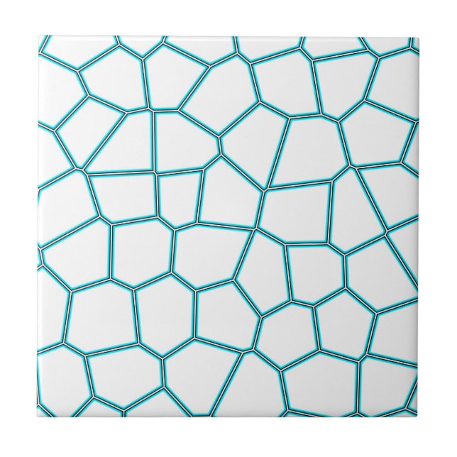 Carreau Minimalisme Art Abstrait Pale Turquoise Cellules B (Devant)