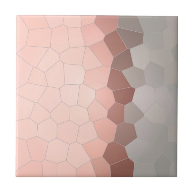 Carreau Minimalisme Art Abstrait Pastel Gris Cellules (Devant)