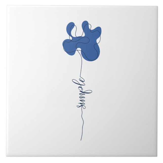 Carreau Minimalisme Carrelage en Céramique Fleur Simple (Devant)