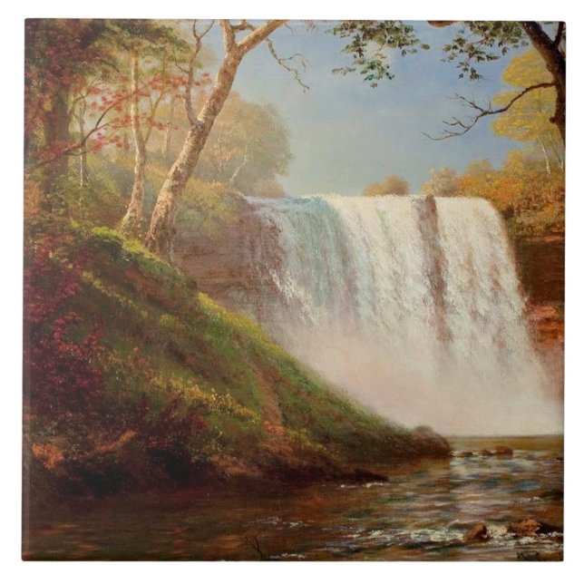 Carreau Minnehaha Falls, art d'Albert Bierstadt (Devant)
