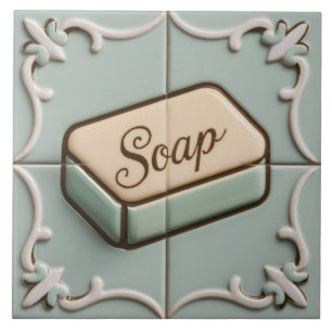 Carreau Mint Blue Bar de savon Drôle Toilette ou Salle de