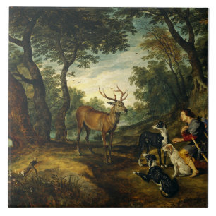 Carreau Miracle de Saint Hubert par Pierre Paul Rubens