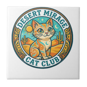Carreau Mirage du désert Chat Idée cadeau pour maman de ch