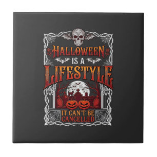 Carreau Mode de vie Halloween Chauve-souris Crâne Cimetièr