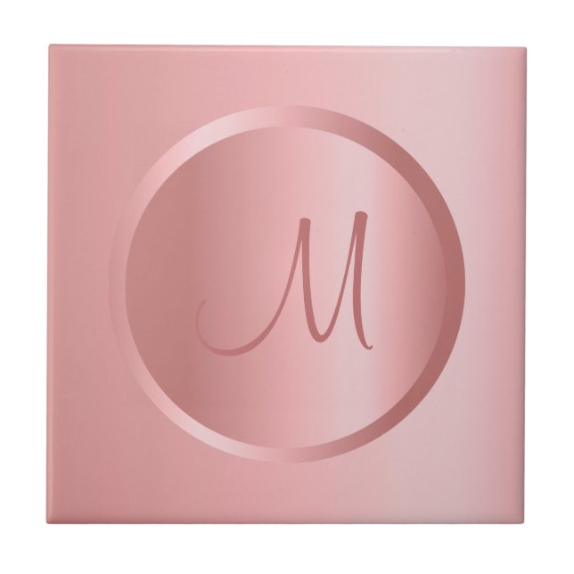 Carreau Modèle changeable Monogramme Rose élégant Or (Devant)