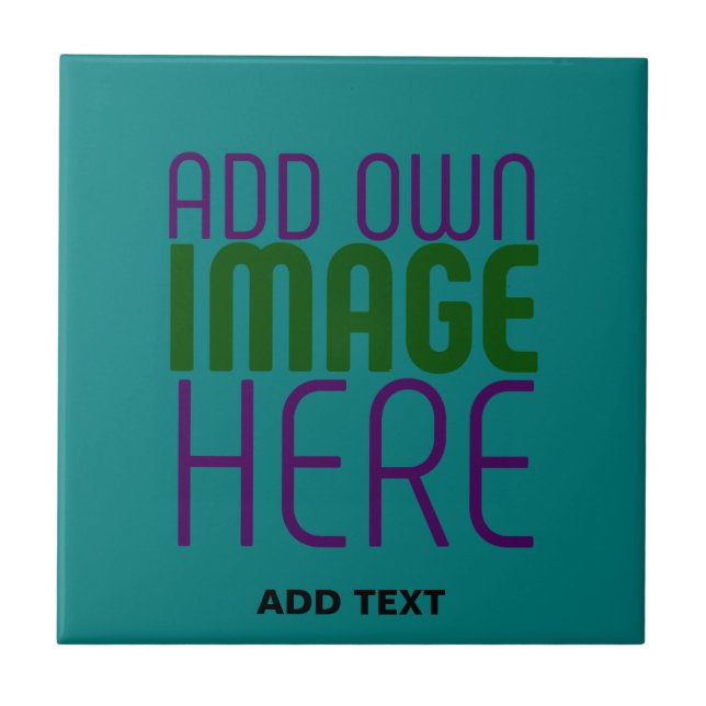 CARREAU MODÈLE DE TEXTE D'IMAGE VERT TEAL ÉDITABLE MODERNE (Devant)
