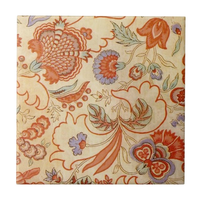 Carreau Modèle floral antique de Chintz Paisley (Devant)