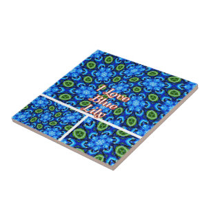 Carreau Modèle Floral bleu Abstrait