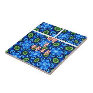 Carreau Modèle Floral bleu Abstrait