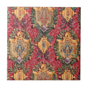 Carreau Modèle Floral Français Antique