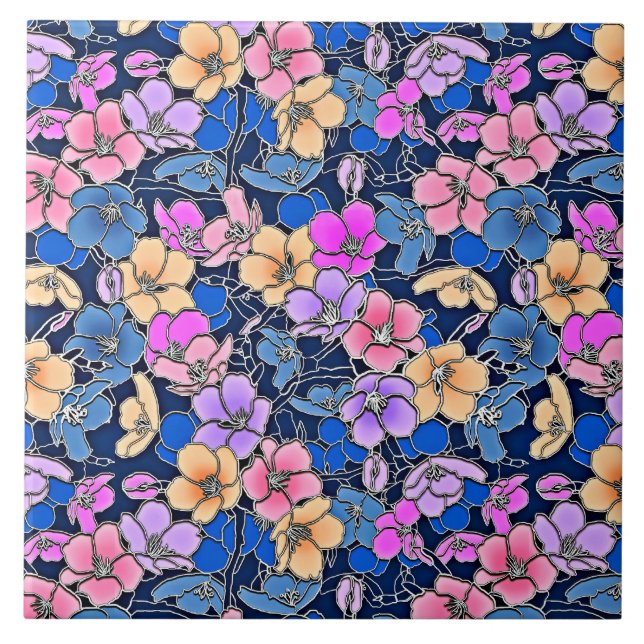 Carreau Modèle floral stylistique 46 (Devant)