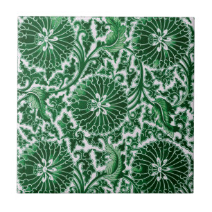 Carreau Modèle floral vintage vert