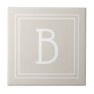 Carreau Modèle initial monogramme moderne Tan Brown