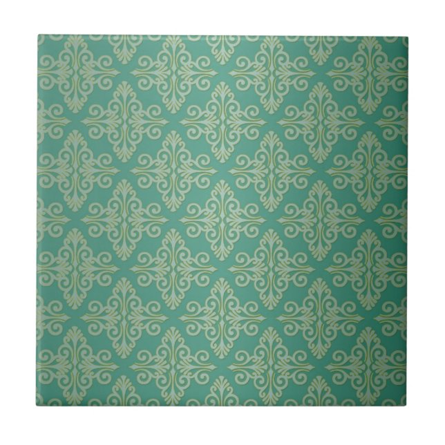 Carreau Modèle Veridian vert Damask (Devant)
