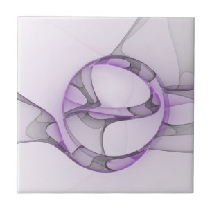Carreau Modern Abstract Fractal Art Lavender Gray