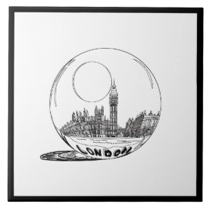 Carreau Moderne et élégant London Sity Black White