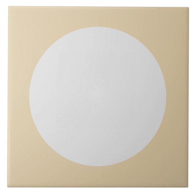 Carreau Moderne Pastel Cream Circle abstrait simple (Devant)
