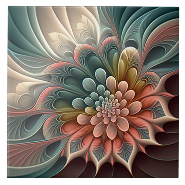 Carreau Moderne Pastel Imaginaire Floral (Devant)