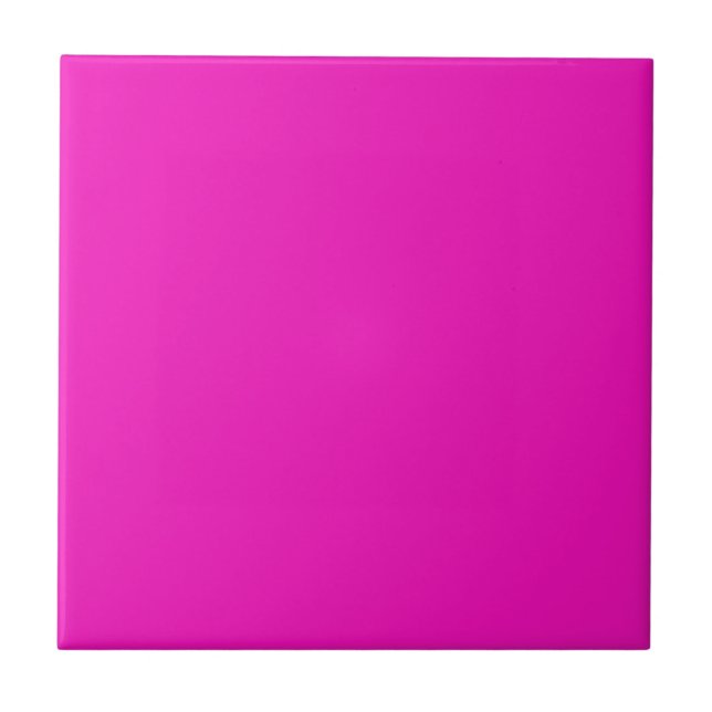 Carreau Moderne Shocking Rose couleur solide | Rose foncé (Devant)
