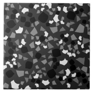 Carreau Moderne Simple Noir Terrazzo Carrelage Blanc