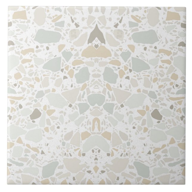 Carreau Moderne Simple Terrazzo Carrelage blanc (Devant)