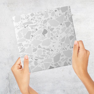 Carreau Moderne Simple Terrazzo Gris Blanc Carrelage