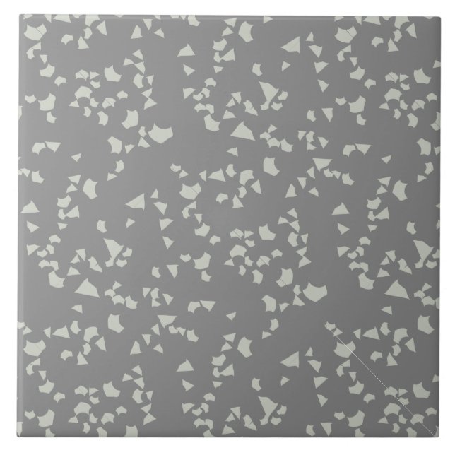 Carreau Moderne Simple Terrazzo Gris Carrelage blanc (Devant)