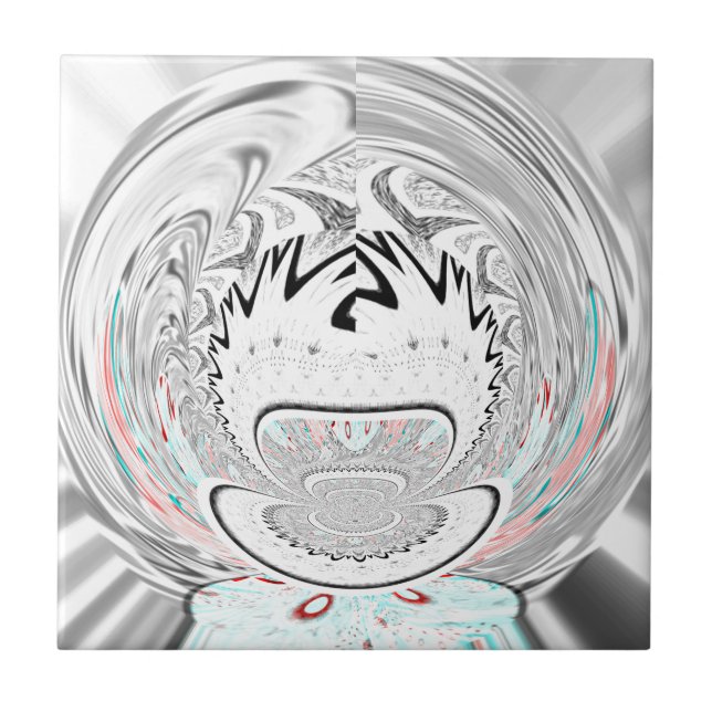 Carreau Moderne Urban Ash Gris Flora Abstrait Motif Art (Devant)