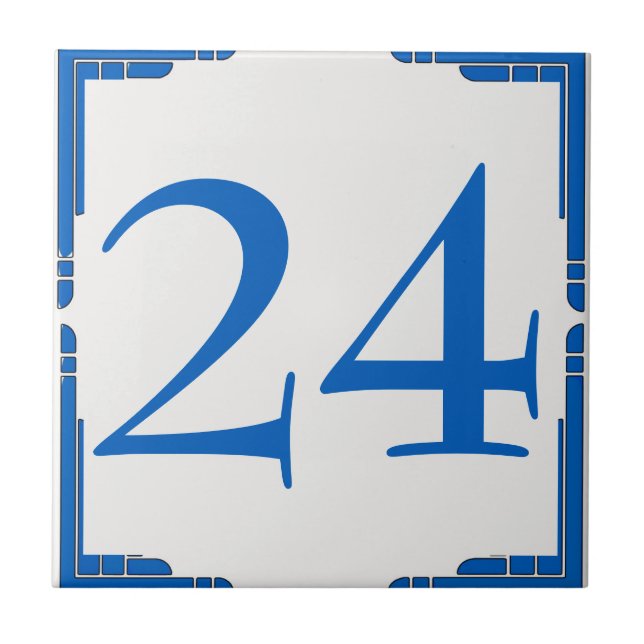 Carreau Modifier le numéro de la maison, bleu (Devant)