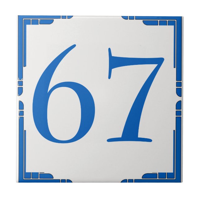 Carreau Modifier le numéro de maison, Bleu (Devant)