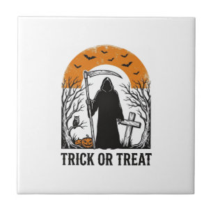 Carreau Moissonneur Halloween Trick Or Treat Vintage Épouv