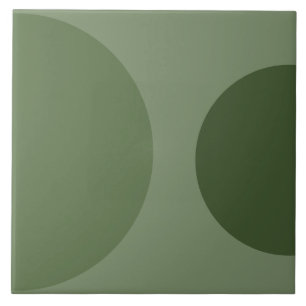 Carreau Moitié Cercle Motif moderne Sage vert géométrique